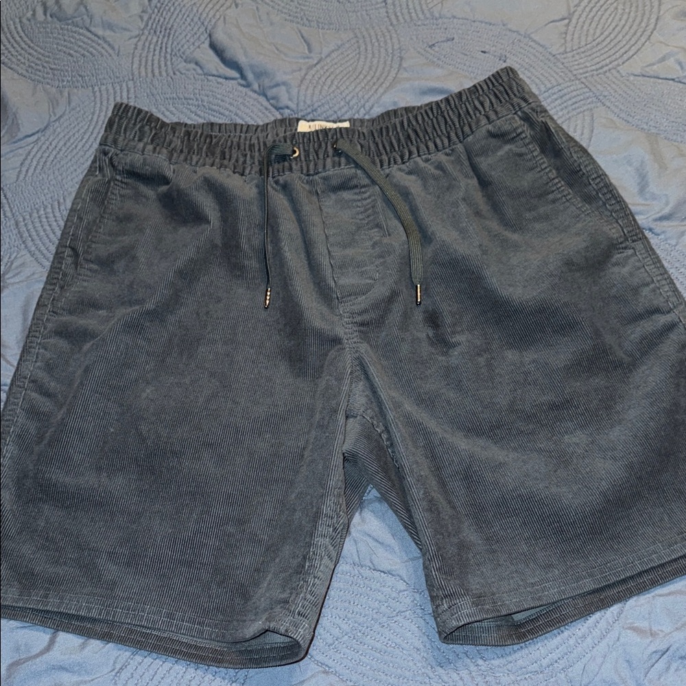 Linksoul Size Large Undersea Blue Corduroy Drawstring Golf Shorts